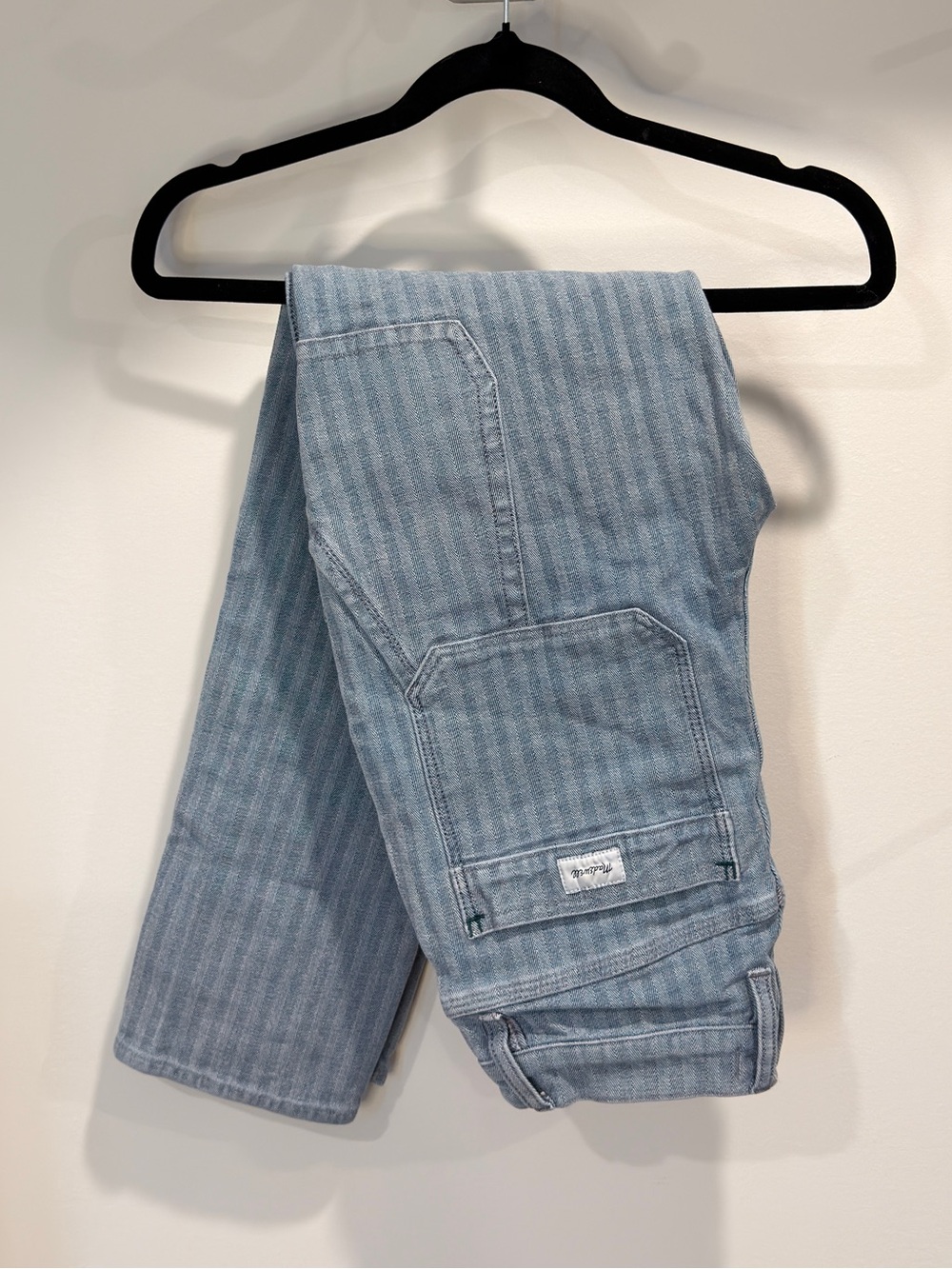 Madewell Light Blue Herringbone Striped Jeans